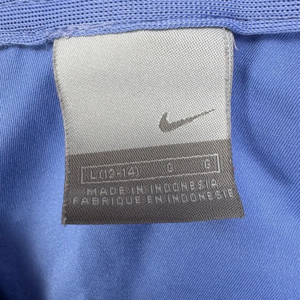 Vintage Nike Track Jacket Girls L Blue Full Zip Colorblock Y2K Swoosh Silver Tag